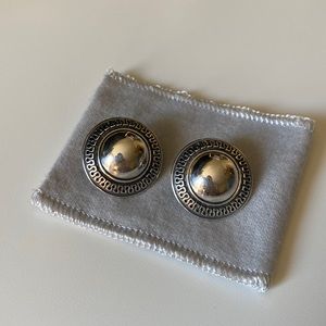 James Avery Retired French Ribbon Dome Earrings